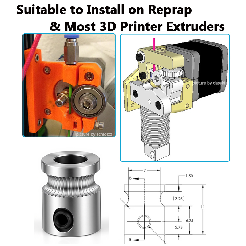 1 pz MK8 ingranaggio di trasmi - Direct Drive Extruder recensione e prezzo